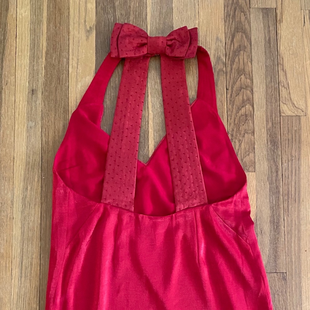 Red free people silk dress
